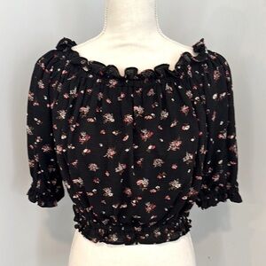 Stylish Black and Red Blouse with Elegant Design